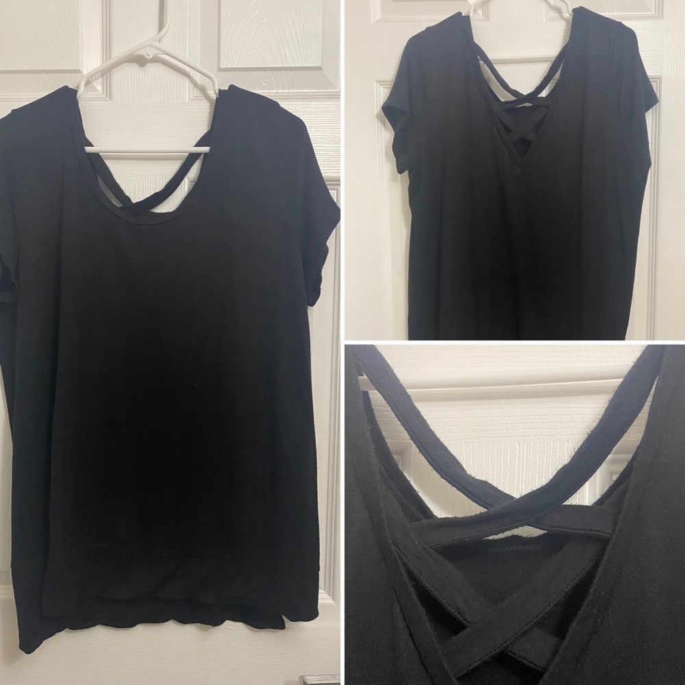 Black Tunic Top, Fun Cut-out Back